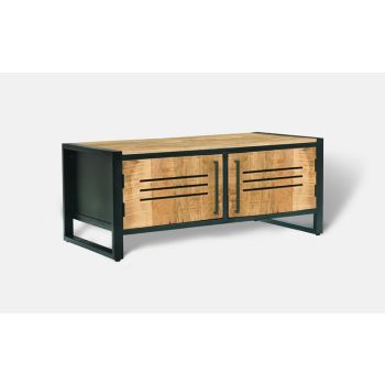 Frais Range Coffee Table - Mango Wood - L50 x W100 x H40 cm - PP Sawn Finish - Assembly Required