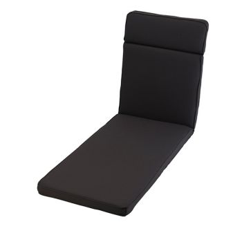 Sun Lounger Outdoor Garden Furniture Cushion - L198 x W60 cm - Charcoal Grey