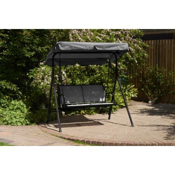 2 Seater Textaline Hammock - L140 x W110 x H152 cm - Grey