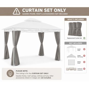 Marco Polo 3x3m Curtain Set Only - Grey