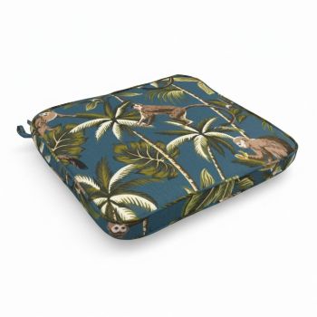 Tropical Blue Standard Carver Chair Cushion - L45 x W40 cm