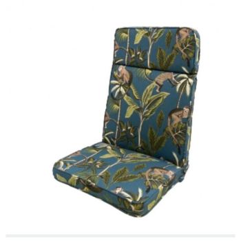 Tropical High Recliner Cushion - L116 x W49 x H6 cm - Blue