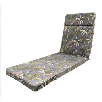 Tropical Sunlounger Cushion - L198 x W60 x H5 cm - Grey