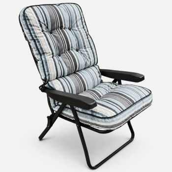 Sandbanks Deluxe Garden Recliner - L58 x W58 x H99 cm - Grey