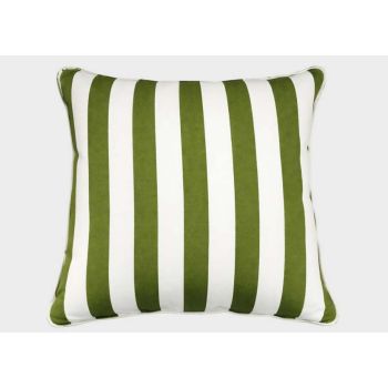 Scatter Cushion Green & White Stripe - L45 x W45 cm