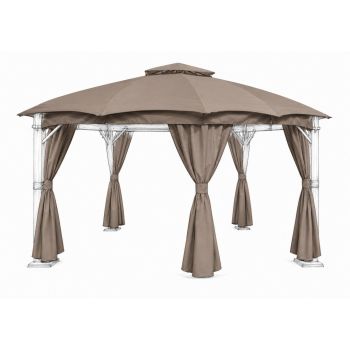 Bundle Rio 3x3.65m Canopy and Curtains Set - Mocha