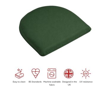 SP D Pad Outdoor Garden Furniture Cushions (Pack of 2) - L40 x W40 x H4 cm - Green