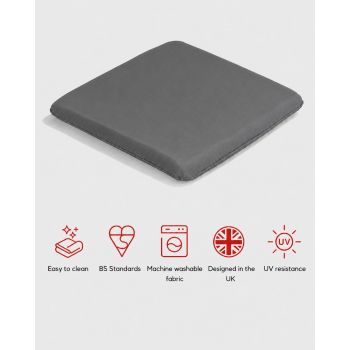 SP Armchair Pad Cushion (Pack of 4) - L52 x W40 x H6 cm - Grey