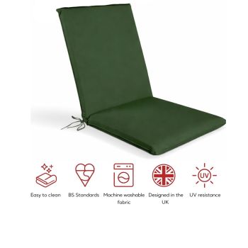 SP Low Back Recliner Cushion Pad (Pack of 4) - L100 x W43 x H6 cm - Green