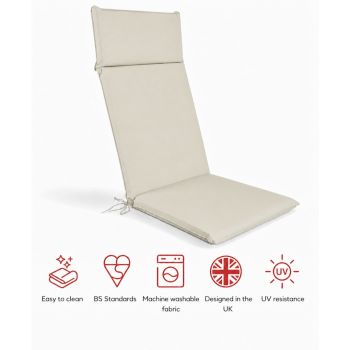 SP High Back Recliner Pad Cushion (Pack of 4) - L116 x W49 x H6 cm - Natural