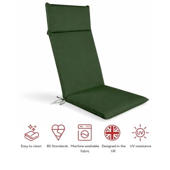 SP High Back Recliner Pad Cushion (Pack of 4) - L116 x W49 x H6 cm - Green