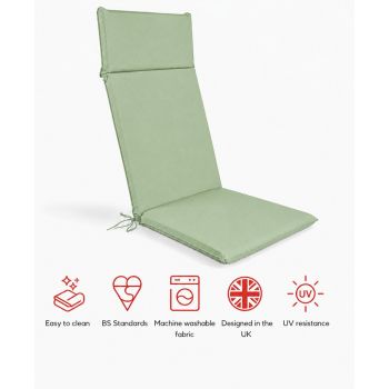 SP High Back Recliner Pad Cushion (Pack of 4) - L116 x W49 x H6 cm - Lime