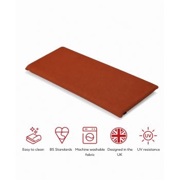 SP 2 Seater Bench Pad Cushion (Pack of 4) - L116 x W48 x H6 cm - Terracotta