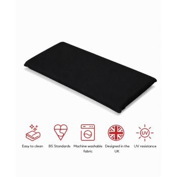 SP 2 Seater Bench Pad Cushion (Pack of 4) - L116 x W48 x H6 cm - Black