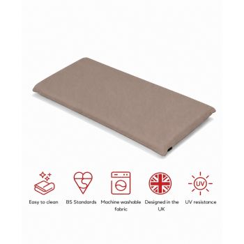 SP 2 Seater Bench Pad Cushion (Pack of 4) - L116 x W48 x H6 cm - Taupe