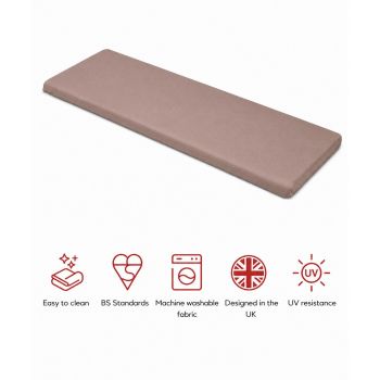 SP 3 Seater Bench Pad Cushion (Pack of 4) - L143 x W48 x H6 cm - Taupe
