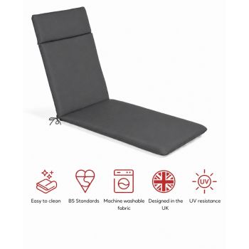 SP Lounger Pad Cushion - L198 x W60 x H6 cm - Grey