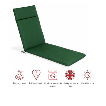 SP Outdoor Garden Lounger Cushion - L198 x W60 x H6 cm - Green