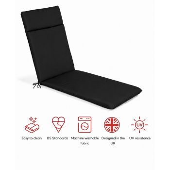 SP Lounger Pad Cushion - L198 x W60 x H6 cm - Black