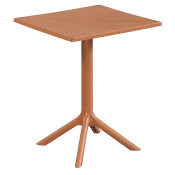 Square Bistro Garden Table - Plastic - L60 X W60 X H75 cm - Terracotta - Flat Packed