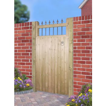 Hampton Tall Single Garden Gate - Pressure Treated Scandinavian Redwood - W900 x H1800 mm