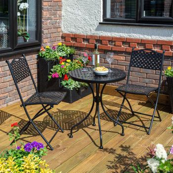 Havana Bistro Set Black - L60 x W60 x H70 cm