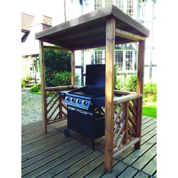 Dorchester BBQ Shelter (Grey Roof Cover) - W170 x D100 x H196 - Fully Assembled - Grey