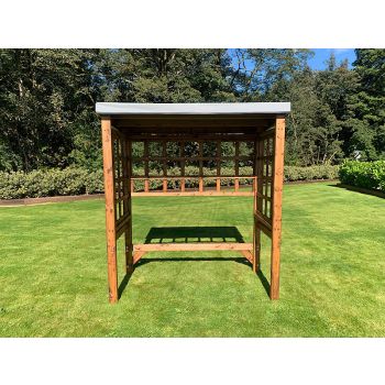 Regular Universal Shelter - Redwood - L92 x W172 x H194 cm - Grey Roof Cover Included