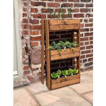 Multi Pack of 2 - Regular Herb Garden Planter - Redwood - L35 x W55 x H102 cm - Minimal Assembly Required