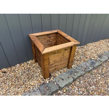 Prestbury Raised Square Large Planter - Timber - L47.5 x W47.5 x H42 cm - Minimal Assembly Required