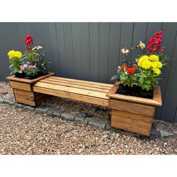 Knights Double Planter Bench Flat Packed - L47.5 x W135 x H40 cm - Minimal Assembly Required