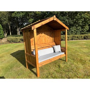 Three Seater Imperial Arbour - L80 x W183 x H194 cm - Grey Cushion Included