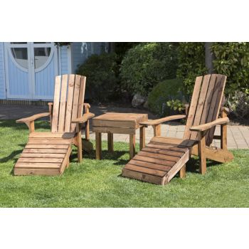 Aidandack Patio Set, Relax Chairs with Side Table - W200 x D145 x H95 - Fully Assembled