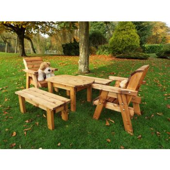 Little Fellas Medium Table Set, wooden garden furniture for children, fully assembled