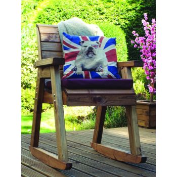 Chair Rocker with Cushions - W68 x D77 x H102 - Fully Assembled - Burgundy