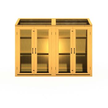 Heydon 7 x 2 Double Door Greenhouse - Timber - L59 x W210 x H157.7 cm