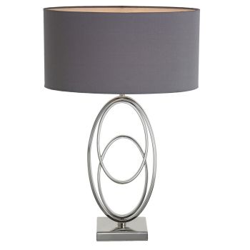 Sage Table Lamp - Metal/Fabric - L28 x W44 x H65.7 cm - Nickel/Grey