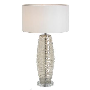 Uma Table Lamp - Glass/Metal - L40 x W40 x H71.5 cm - Cognac/Nickel
