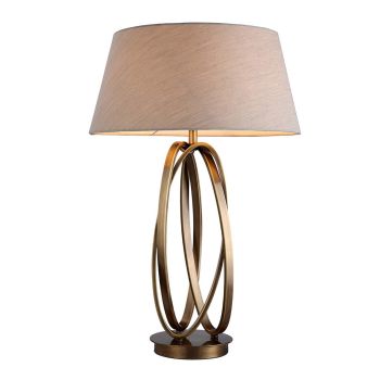 Xeno Table Lamp - Metal/Fabric - L46 x W46 x H67 cm - Brass/Taupe