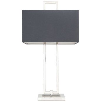 Ember Table Lamp - Metal/Fabric - L21 x W38 x H71 cm - Nickel/Gunmetal