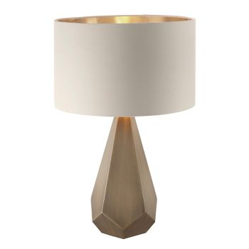 Lance Table Lamp - Metal/Fabric - L37 x W37 x H61.5 cm - Brass/Soft Latte