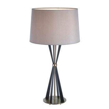 Vega Table Lamp - Metal/Fabric - L40 x W40 x H78 cm - Brass/Bronze/Brown