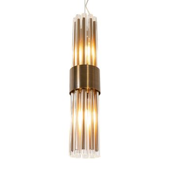 Ives Pendant - Metal/Glass - L12.7 x W12.7 x H60 cm - Brass/Clear