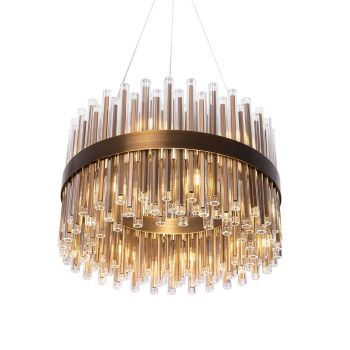 Ives Pendant - Metal/Glass - L60.5 x W60.5 x H37 cm - Brass/Gold/Clear