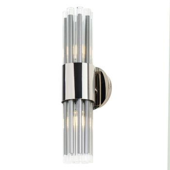 Ives Wall Lamp - Metal/Glass - L12.5 x W12 x H40 cm - Nickel