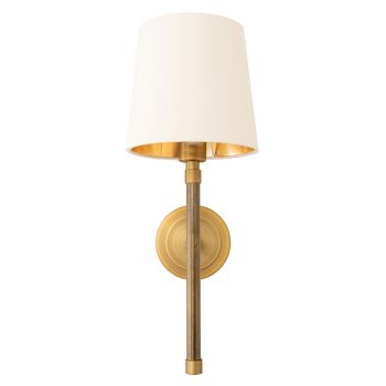 Piper Wall Lamp - Metal/Fabric - L20.5 x W15 x H39 cm - Brass/Opal