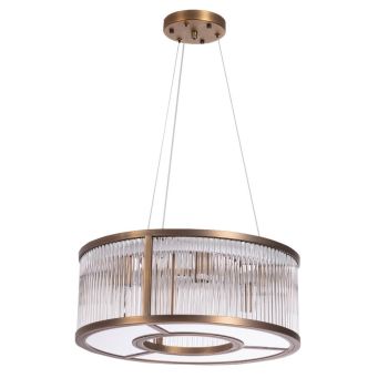 Dusk Pendant - Metal/Glass - L50 x W50 x H20 cm - Brass/Clear