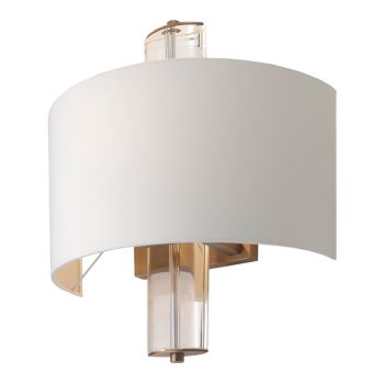 Briar Wall Lamp - Metal/Crystal/Fabric - L18 x W36 x H57 cm - Brass