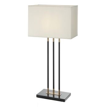 Soren Table Lamp - Metal/Marble/Fabric - L20 x W35 x H74.1 cm - Brass/Black/Cream