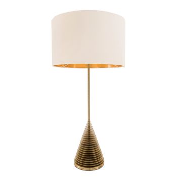 Isla Tall Table Lamp - Metal/Fabric - L40 x W40 x H80 cm - Brass/Opal